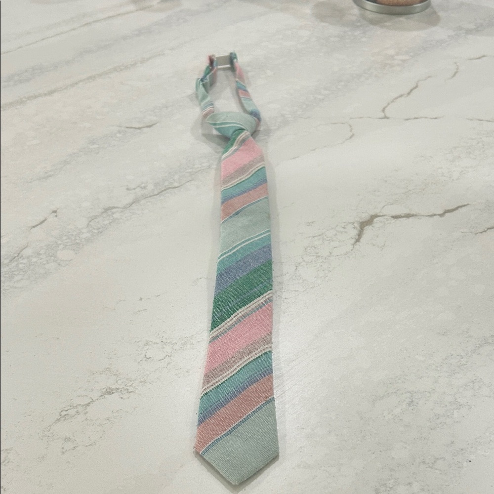 Charming Striped Kids Tie in Pink and Blue